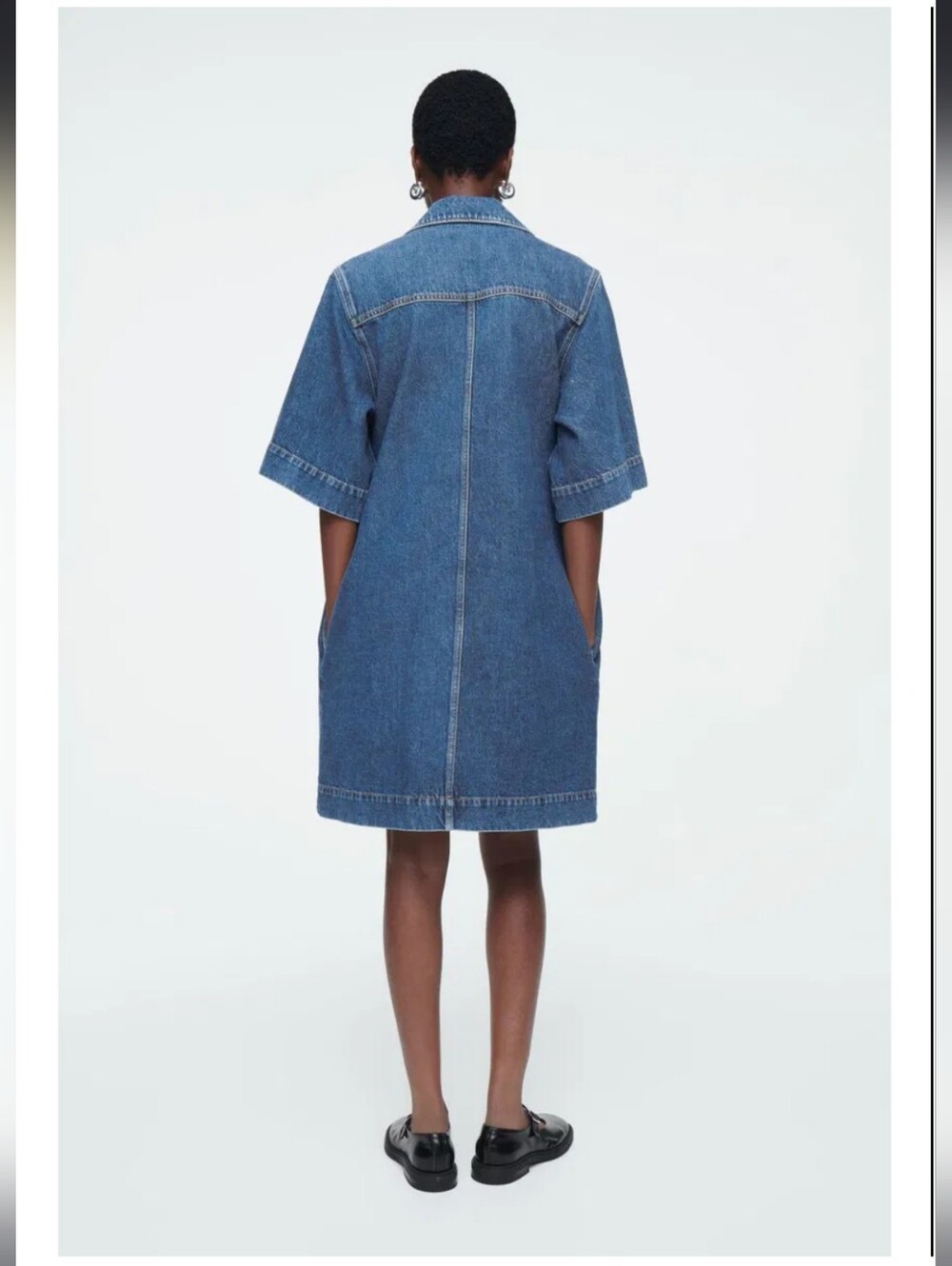 COS Mini Denim Shirt Dress Size 14 - Picture 4 of 11